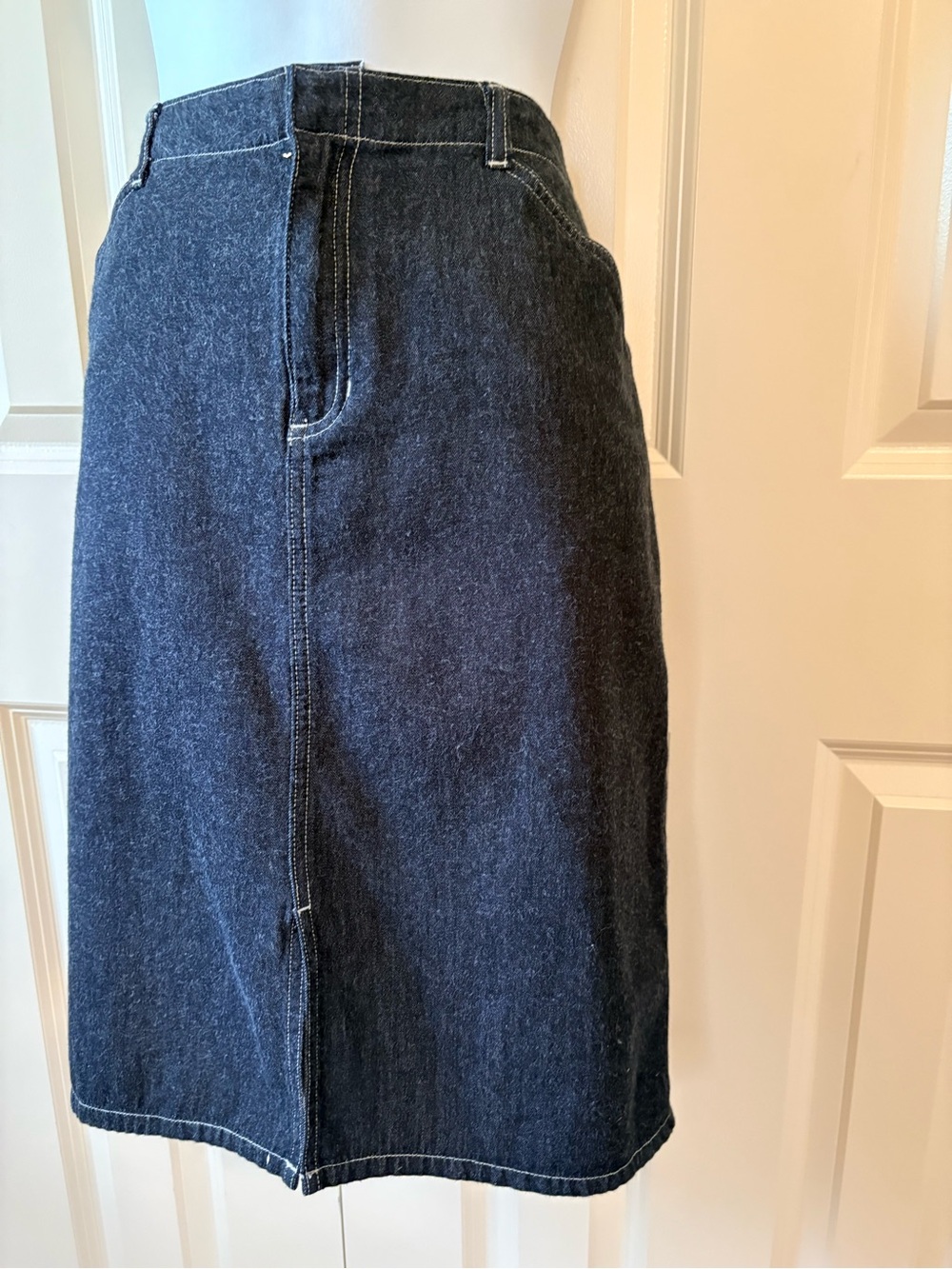 LDark Blue Denim Midi Skirt, size 10